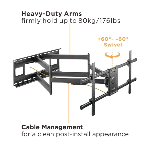 Heavy-Duty Full-Motion TV Wall Mount with Long Arm Extension LPA49-486XLD For Most 43"-90" Flat Panel and Curved TVs from china(chinese)