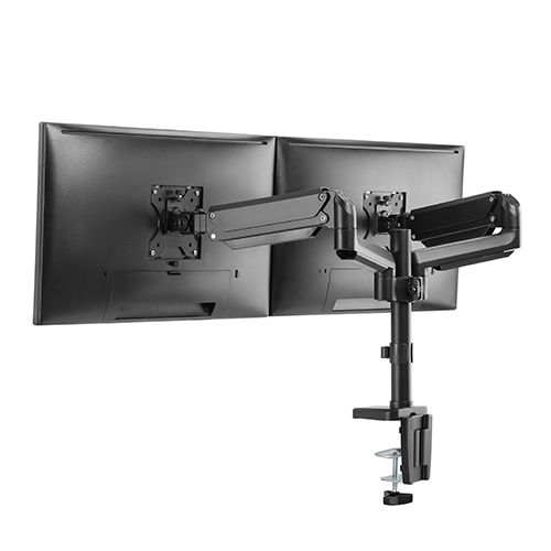 Premium Dual Monitors Aluminum Pole Mounted Gas Spring Monitor Arm with USB  Ports Supplier and Manufacturer- LUMI