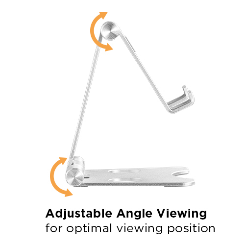 Portable Aluminum Cell Phone Stand with Dual Adjustable Panels PHS02-2S Compatible with Smartphones below 6.5" from china(chinese)