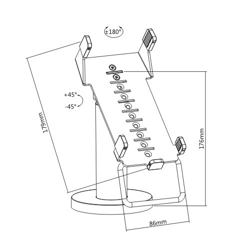 Swivel & Tilt Credit Card Terminal Stand for VeriFone VX 520 PTS-03 Securely and Invisibly Holds the Terminal in Place with Lockable Latch from china(chinese)