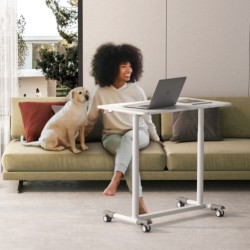 Compact Mobile Pneumatic Sit-Stand Desks with Round Legs 