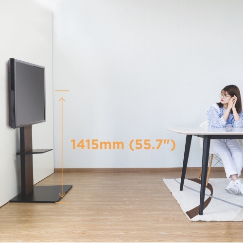 Modern Slim TV Floor Stand with Equipment Shelf FS16-46TD For most 37"~70" TVs from china(chinese)