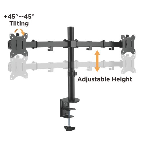 Dual Monitors Economical Steel Articulating Monitor Arm LDT42-C024 For Most 17"-32" Monitors from china(chinese)
