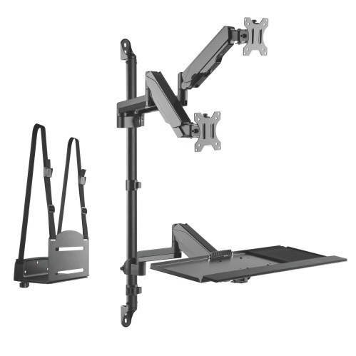 Dua Screen Pole Held Computer Wall Mount with CPU Holder WWS04-02 Keep Yourself in Right Position from china(chinese)