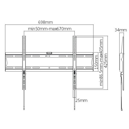 SOPORTES DE PARED FIJOS PARA TV DELGADOS ECONÓMICO KL20-64F Para la mayoría de televisores de pantalla plana LED y LCD de 37"-70" from china(chinese)