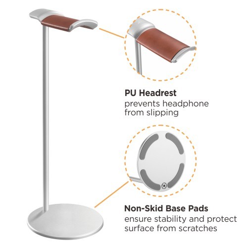 Slim Aluminum Desktop Headphone Stand HPS01-5 Suitable for Gaming, DJ, Wireless Earphone Display from china(chinese)