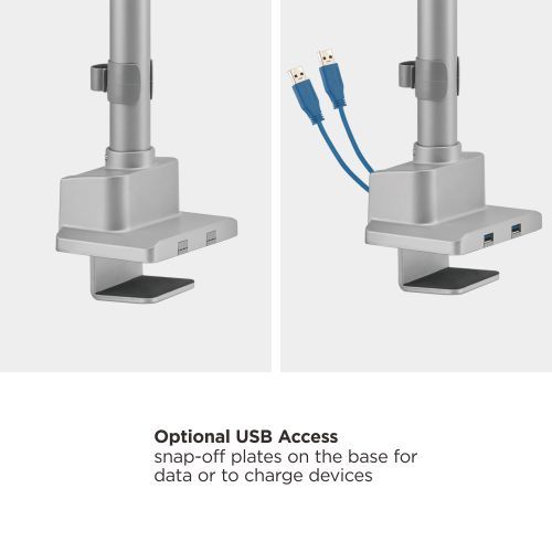 Dual Monitor Pole-Mounted Thin Gas Spring Monitor Arm with USB Ports LDT62-C024UP For most 17"~32" Monitors from china(chinese)