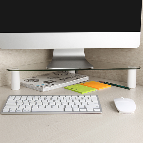 Triangle Corner Height Adjustable Tempered Glass Monitor Riser STB-102 Creates a more ergonomic work area from china(chinese)