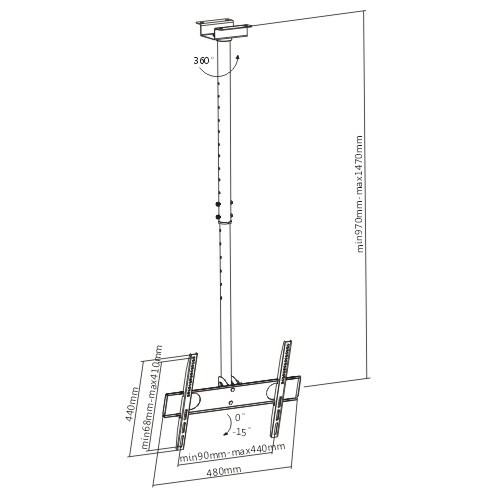 Telescopic LCD Ceiling Mount PLB-CE344 For most 32”-55” LED, LCD flat panel TVs from china(chinese)