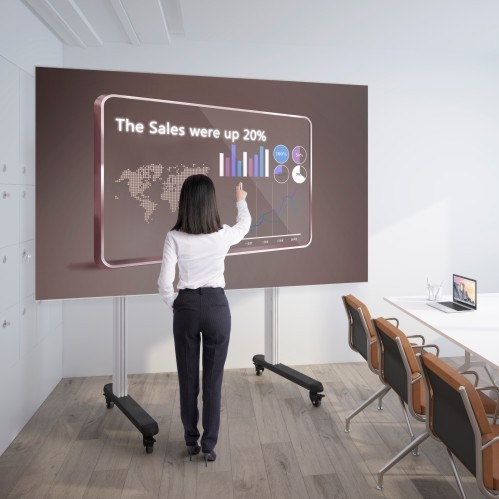 Heavy-Duty Interactive Display Carts (Landscape Orientation) TTL09-812FW Especially for Interactive Display up to 120" and 150kg/330lbs from china(chinese)