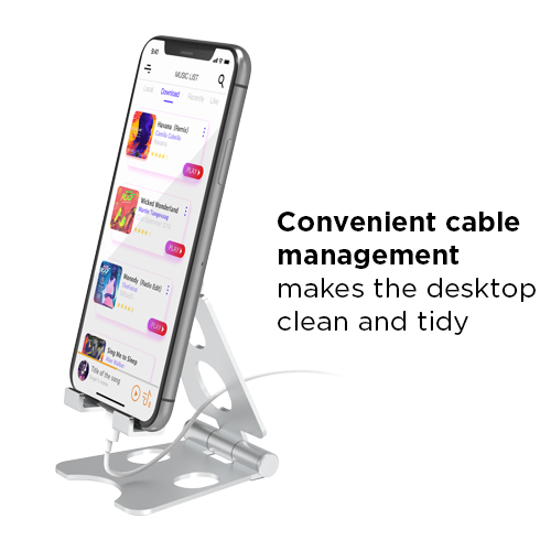 Portable Aluminum Cell Phone Stand with Dual Adjustable Panels PHS02-2S Compatible with Smartphones below 6.5" from china(chinese)