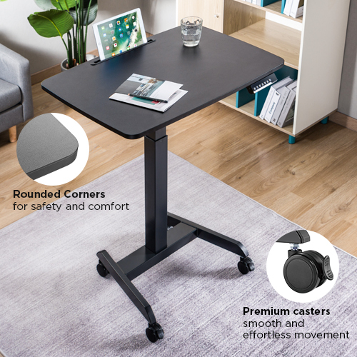 Electric Height Adjustable Workstation with Casters FWS08-3 Space-Saving Solution for an Active Work Style from china(chinese)