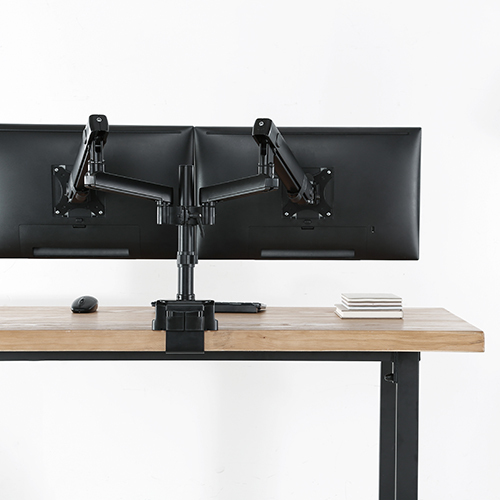 Dual Monitors Aluminum Slim Pole-Mounted Spring-Assisted Monitor Arm LDT20-C024P For most 17"~32" Monitors from china(chinese)