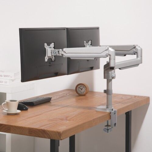 BRAZO PARA DOS MONITORES RENDIMIENTO RESORTE DE GAS ALUMINIO MONTAJE EN POSTE LDT34-C024P Para la Mayoría de los Monitores de 17"-32" from china(chinese)