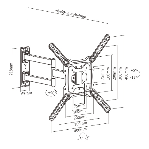 Steel Full-Motion TV Wall Mount LPA69-443A For most 32"-55" Flat Panel TVs  from china(chinese)