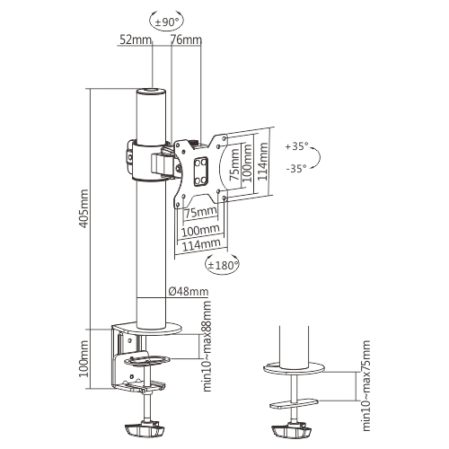 シングルモニター手頃なスチール関節式モニターアーム LDT33-C01 ほとんどの17"-32"モニター用 from china(chinese)