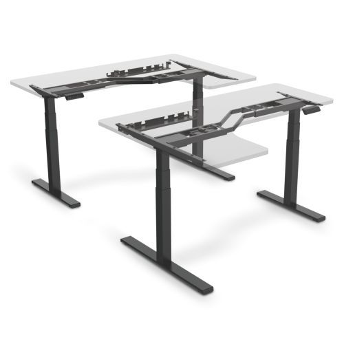 2-leg L-shaped Dual Motor Sit-Stand Desk M07-23DZL Left or Right - Made Easy! from china(chinese)
