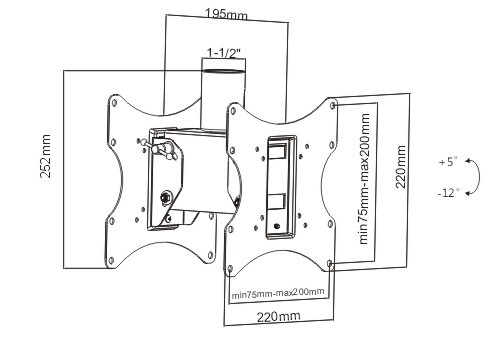 23”-42” Back to Back TV Ceiling Mount VESA Panel PLB-CE8-0522 Compatible with PLB-CE8 Series TV Ceiling Mount from china(chinese)