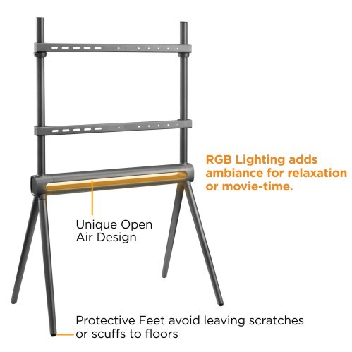 Scandinavian Easel Studio TV Floor Stand with RGB Light FS29-46F-02L Create the Ambience from china(chinese)
