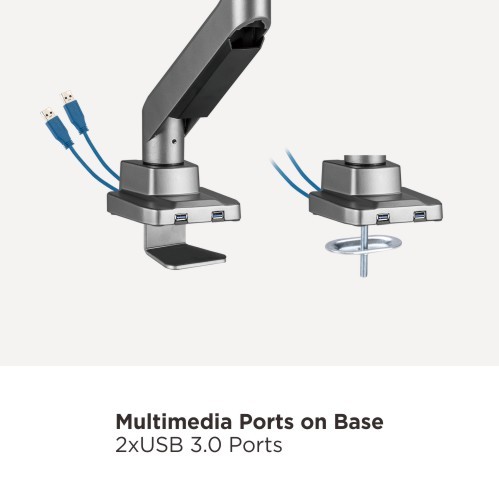 Economy Heavy-Duty Triple-Monitor Gas Spring Monitor Arm with Handle and USB 3.0 Ports LDT52-C032U For Most 17"-27" Flat Panel and Curved Monitors from china(chinese)