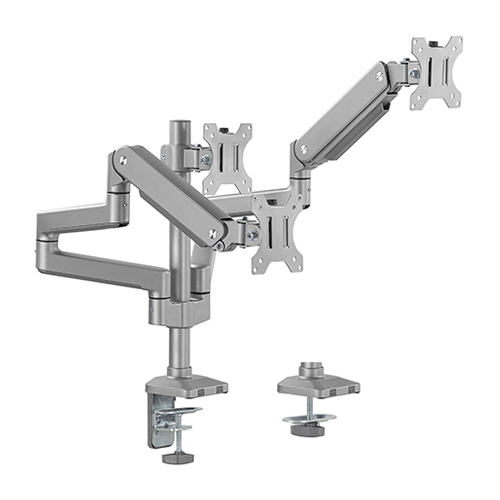 トリプルモニターポールマウントプレミアムアルミニウムスプリングアシストモニターアーム LDT53-C036P ほとんどの17"-27"モニター用 from china(chinese)