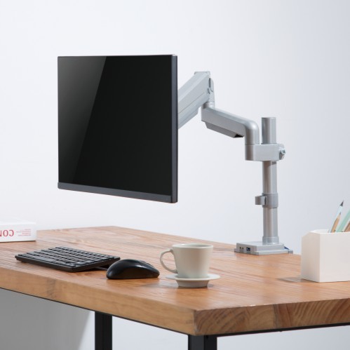 BRAZO PARA MONITOR ÚNICO RENDIMIENTO RESORTE DE GAS ALUMINIO MONTAJE EN POSTE CON USB LDT34-C012UP Para la Mayoría de los Monitores de 17"-32" from china(chinese)