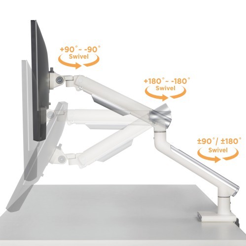Single Monitor Premium Slim Aluminum Spring-Assisted Monitor Arm With USB Ports LDT49-C012U For most 17"~32" Monitors from china(chinese)