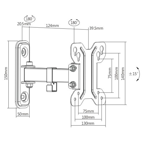 Economy Full-motion TV Wall Mount LDA11-111 For most 13’’-27’’ LED, LCD flat panel TVs from china(chinese)