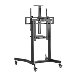 Deluxe Motorized Large TV Cart with Tilt, Equipment Shelf and Camera Mount