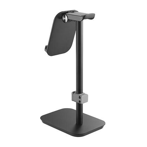 傾斜可能なスマホホルダー付きアルミニウムヘッドホンスタンド HPS01-3 より少ないスペースを取り、作業スペースを解放します from china(chinese)