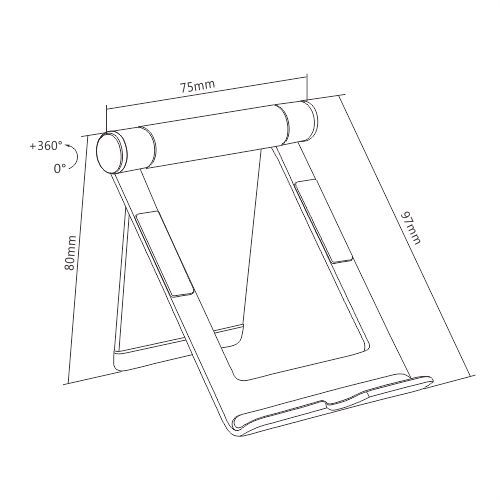 Aluminium Foldable Cellphone Stand PHS02-8 Portable · Adjustable · Universal from china(chinese)