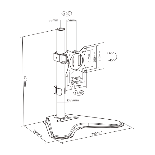 Single-monitor Steel Articulating Monitor Stand Supplier And 