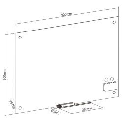 Magnetic Glass Wall-Mounted White Board Panel (Medium Panel)