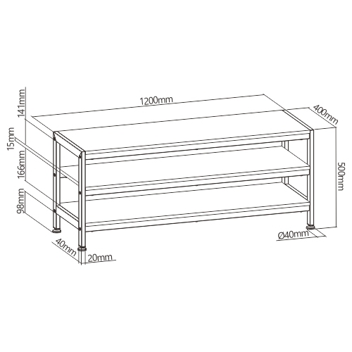 3-Tier Industrial Style Media Console (Small) WP2001S A Mix of Urban and Rustic Loft Appeal from china(chinese)