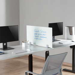 Desk-Mounted Glass Privacy Panel 