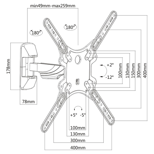 Elegant Full-motion TV Wall Mounts KMA28S-441 For most 32"-55" LED, LCD flat panel TVs from china(chinese)