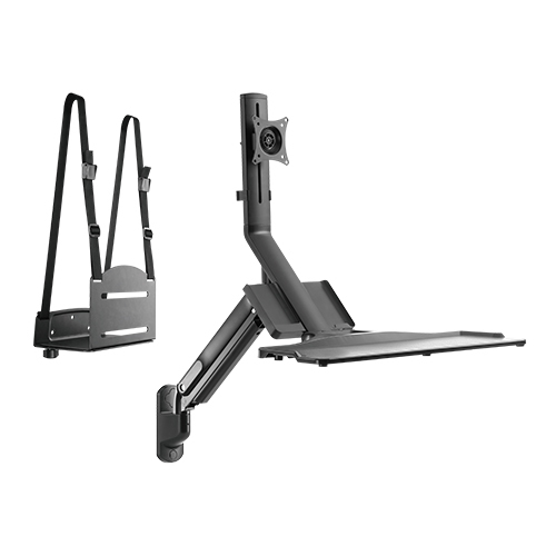 Single Screen Premium Gas Spring Computer Wall Mount with CPU Holder  WWS05-01 For 17"~32" Monitor from china(chinese)