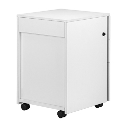 3-Drawer Wheeled Mobile File Cabinet with Lock