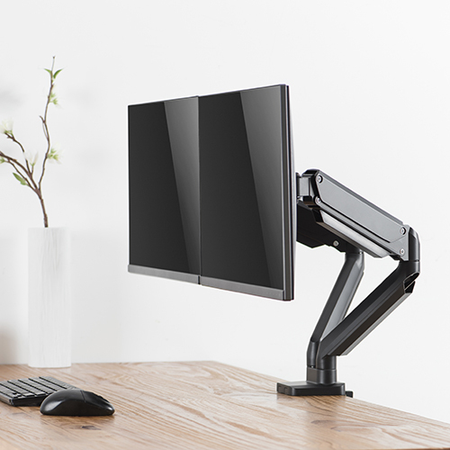 Premium Dual Monitors Aluminum Gas Spring Monitor Arm LDT26-C024 Adjust and Position Your Monitor - Perfect for Smaller Desktop from china(chinese)