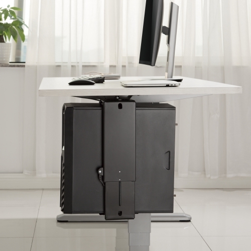 Steplessly Adjustable Under-Desk CPU Mount CPB-19 With an Easy-Locking Handle for Height Adjustment from china(chinese)