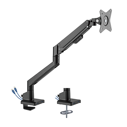 Single Monitor Thin Gas Spring Monitor Arm with USB Ports LDT62-C012U For most 17"~32" Monitors from china(chinese)