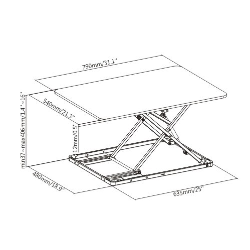 CONVERTIDOR DE ESCRITORIO DE PIE Y SENTADO ULTRADELGADO CON FUNCIÓN DE MEMORIA DE ALTURA (RESORTE DE GAS A COMPRESIÓN) DWS29-01 Convertidor de Escritorio Asequible para Estar de Pie y Sentado from china(chinese)