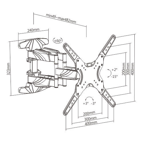SOPORTE DE PARED PARA TV DE MOVIMIENTO COMPLETO ELEGANTE  LPA50-446 Para la mayoría de los televisores de pantalla plana LCD y LED de 23'' - 55'' from china(chinese)