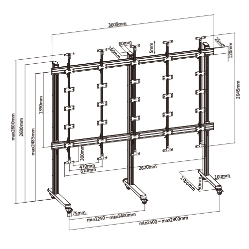 CARRO DE VIDEOWALL PARA PANTALLAS UNILUMIN® UPANELS DE 6X6 LES01-66UU  from china(chinese)