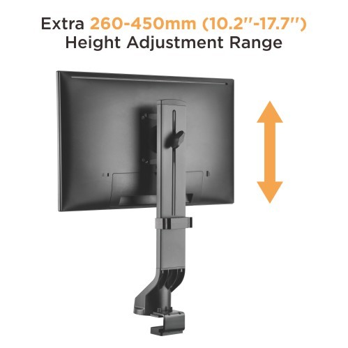 シングルスクリーン昇降ワークステーション互換モニターアーム LDT21-C01 追加の260-450mm(10.2"-17.7")の高さ調整範囲 from china(chinese)