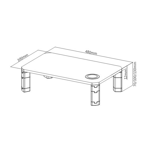 埋込型QIワイヤレス充電器付きパーティクルボードモジュラー多機能ライザー AMS-8 ほとんどの13''~32''モニター、ノートパソコン、プリンター、およびその他のオフィス機器に対応 from china(chinese)