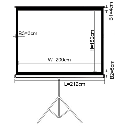 Standard Portable Tripod Projection Screen-100’’/4:3 PSDC100 For education, commercial presentations or residential home cinema from china(chinese)