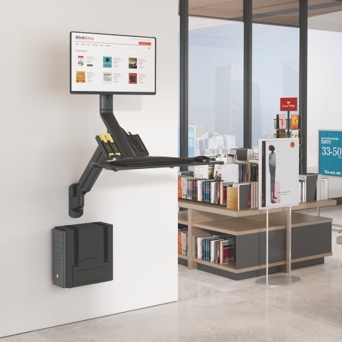 Single Screen Premium Gas Spring Computer Wall Mount with CPU Holder  WWS05-01 For 17"~32" Monitor from china(chinese)