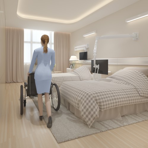 Extra Long Reach Articulated Wall-Mounted Monitor Arm LDA34-112 Perfect for Floating Flat Screen from Position to Position, even Over the Bed. from china(chinese)