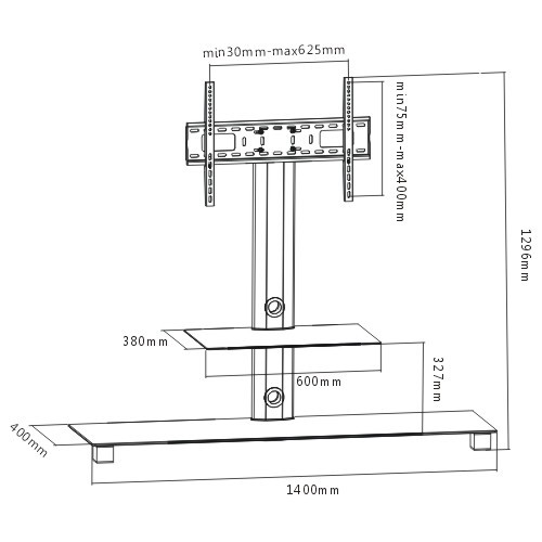 Classic Glass TV Floor Stand with AV Component Shelf (Extra Large) T4003XL For most 32’’-60’’ LED, LCD, Plasma flat panel TVs from china(chinese)